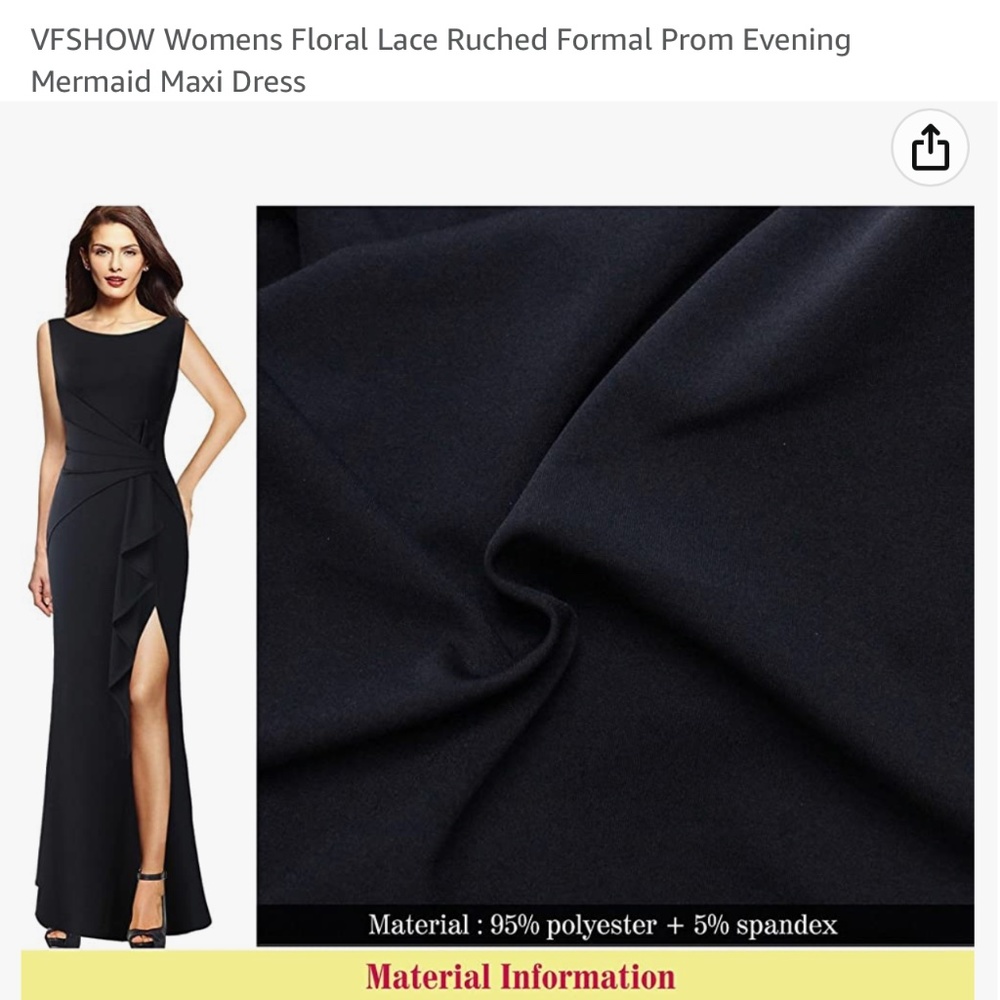 Black formal dress short sleeves body con split hem